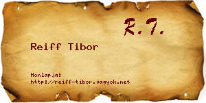 Reiff Tibor névjegykártya